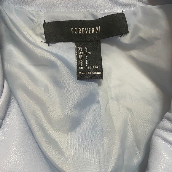 Light Blue Faux Leather Jacket - Picture 4 of 5